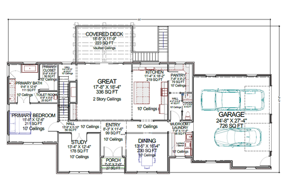 Floor Plan - Main Floor for European House Plan #1116-2 - 4 bed, 3.5 bath