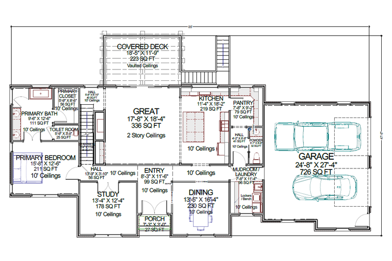 Home Plan - Floor Plan - Main Floor for European House Plan #1116-2 - 4 bed, 3.5 bath