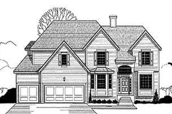Exterior - Front Elevation for Traditional House Plan #67-106 - 4 bed, 3.5 bath