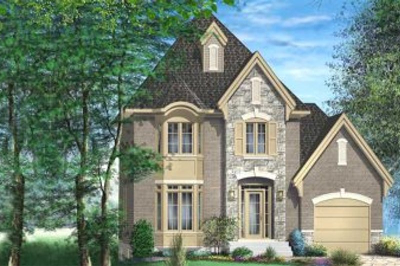 Dream House Plan - European Exterior - Front Elevation Plan #25-4171
