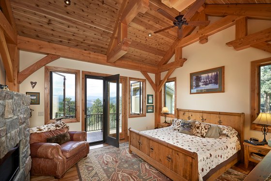 Interior - Master Bedroom for Log House Plan #942-43 - 3 bed, 3.5 bath