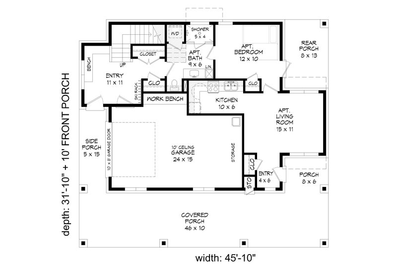 Home Plan - Floor Plan - Main Floor for Contemporary House Plan #932-510 - 5 bed, 4 bath
