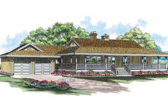 Exterior - Front Elevation for Country House Plan #47-186 - 3 bed, 2 bath