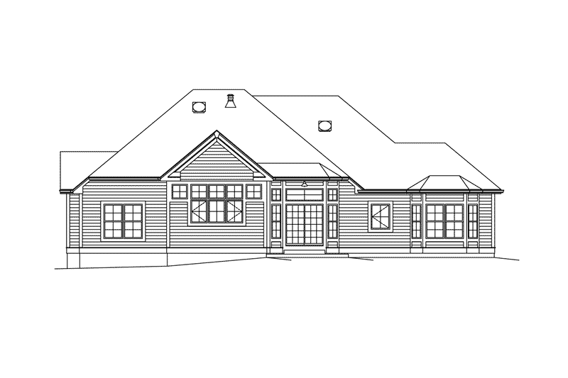Home Plan - Exterior - Rear Elevation for Traditional House Plan #57-608 - 4 bed, 2.5 bath