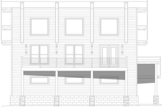 Exterior - Front Elevation 3 for Contemporary House Plan #932-1109 - 2 bed, 2.5 bath
