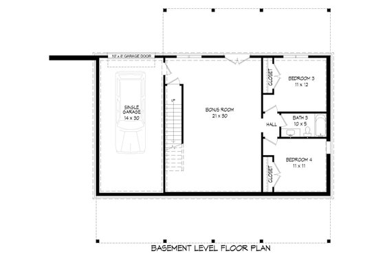 Floor Plan - Lower Floor for Country House Plan #932-310 - 4 bed, 3 bath