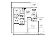 European Style House Plan - 3 Beds 2 Baths 1568 Sq/Ft Plan #20-2072 
