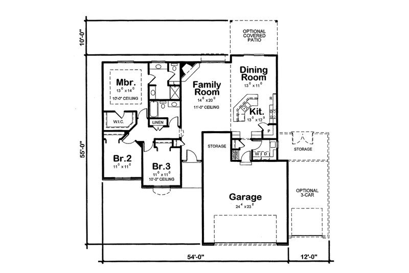 Dream House Plan - Floor Plan - Main Floor for European House Plan #20-2072 - 3 bed, 2 bath