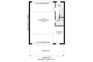 Floor Plan - Main Floor for Contemporary House Plan #932-300 - 1 bed, 1.5 bath