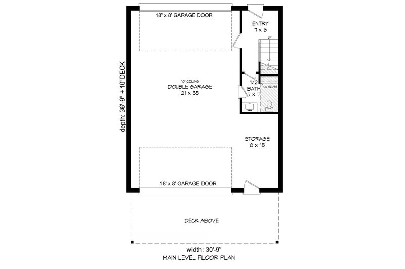 Dream House Plan - Floor Plan - Main Floor for Contemporary House Plan #932-300 - 1 bed, 1.5 bath