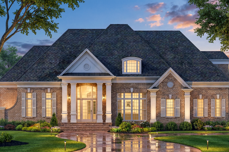 House Plan Design - Exterior - Front Elevation 2 for European House Plan #119-195 - 3 bed, 3 bath