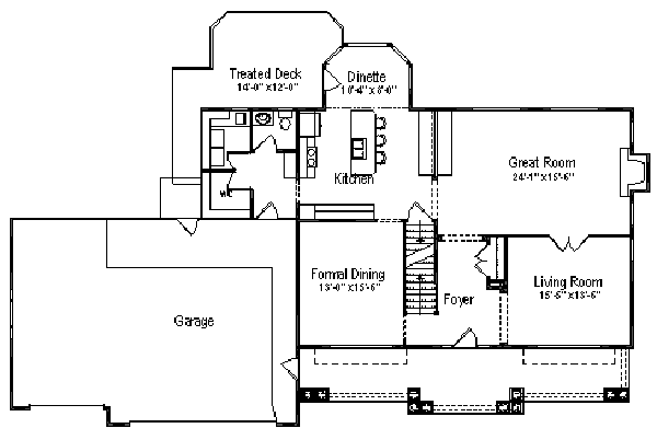 Colonial Floor Plan - Main Floor Plan #49-149
