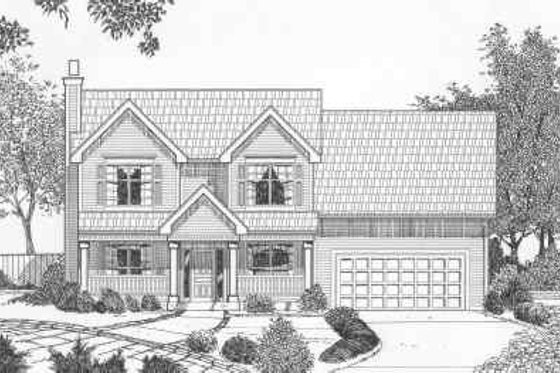 Exterior - Front Elevation for Traditional House Plan #6-122 - 4 bed, 2.5 bath