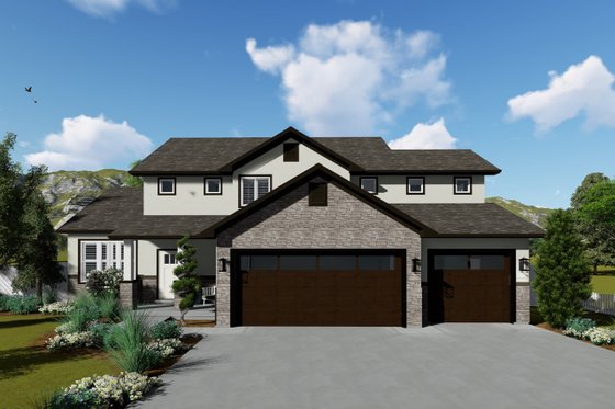Exterior - Front Elevation 3 for Traditional House Plan #1060-37 - 3 bed, 2.5 bath