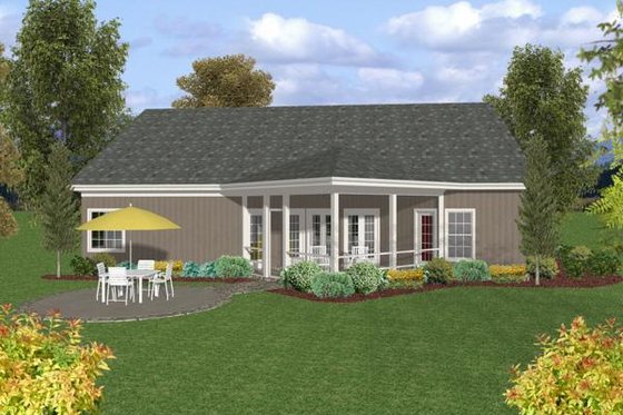 Exterior - Rear Elevation for Craftsman House Plan #56-550 - 3 bed, 2.5 bath