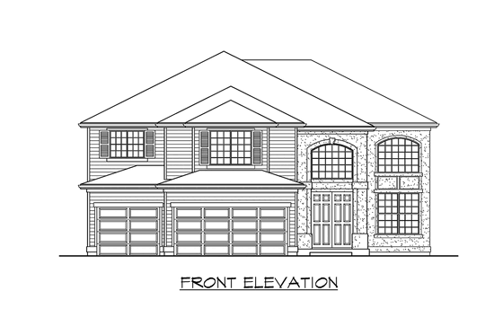 Exterior - Other Elevation for Traditional House Plan #132-151 - 4 bed, 2.5 bath