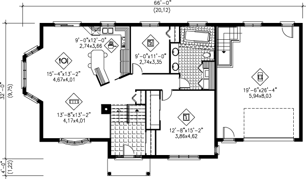 Home Plan - Traditional Floor Plan - Main Floor Plan #25-1185
