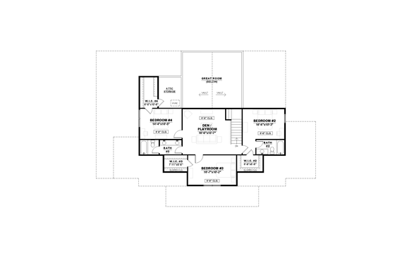 Floor Plan - Upper Floor for Farmhouse House Plan #1117-44 - 4 bed, 3.5 bath