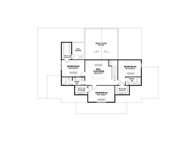 Farmhouse Floor Plan - Upper Floor Plan #1117-44
