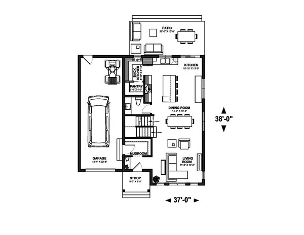 Farmhouse Floor Plan - Main Floor Plan #23-2763