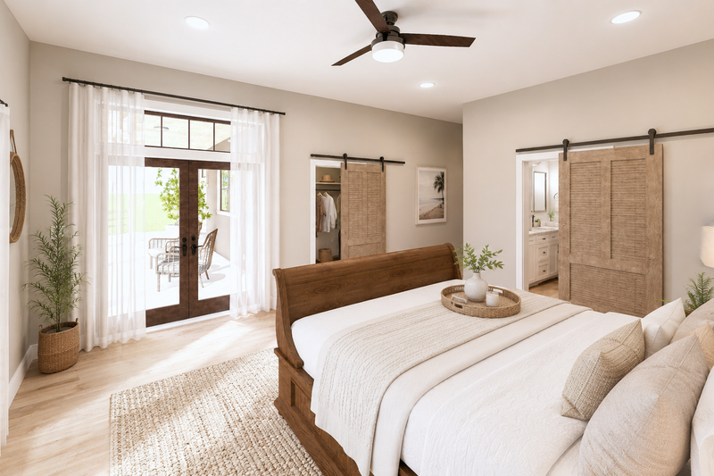 House Plan Design - Interior - Master Bedroom 1 for Farmhouse House Plan #44-316 - 4 bed, 3 bath