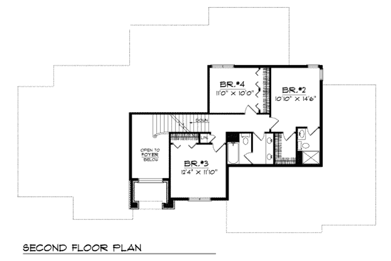 Home Plan - Floor Plan - Upper Floor for European House Plan #70-436 - 4 bed, 3.5 bath