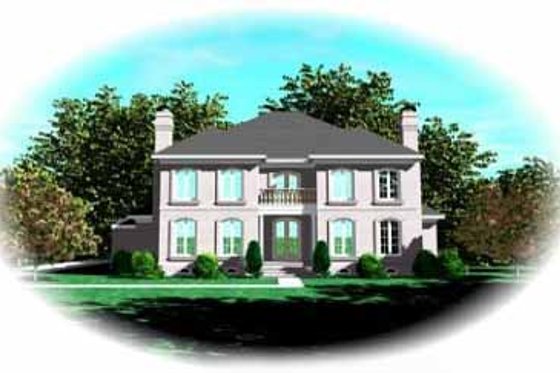 Exterior - Front Elevation for European House Plan #81-397 - 4 bed, 3.5 bath
