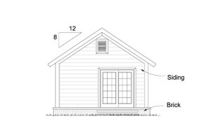 Exterior - Rear Elevation for Cottage House Plan #513-2182 - 1 bed, 1 bath