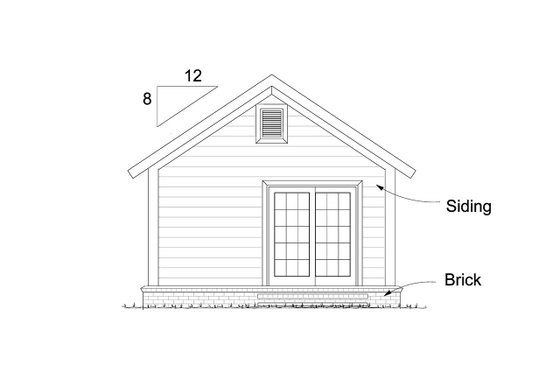 Exterior - Rear Elevation for Cottage House Plan #513-2182 - 1 bed, 1 bath