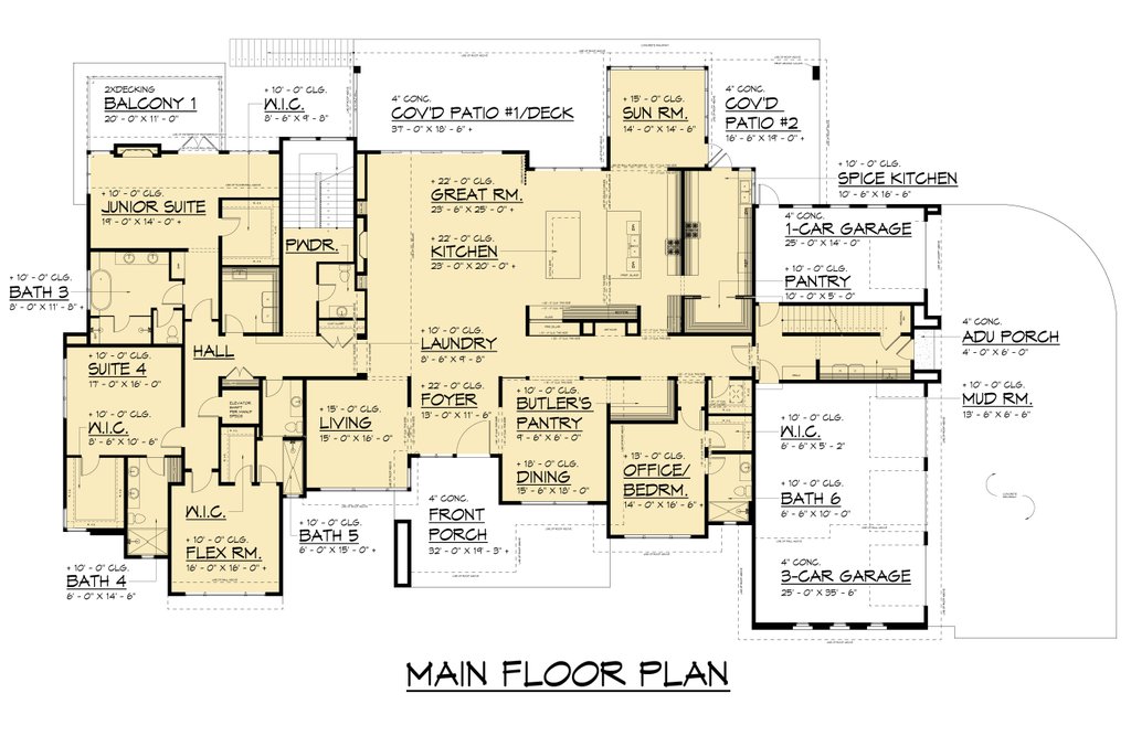 Contemporary Style House Plan - 7 Beds 9.5 Baths 11273 Sq/Ft Plan #1066 ...