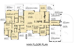 Floor Plan - Main Floor for Contemporary House Plan #1066-313 - 7 bed, 9.5 bath