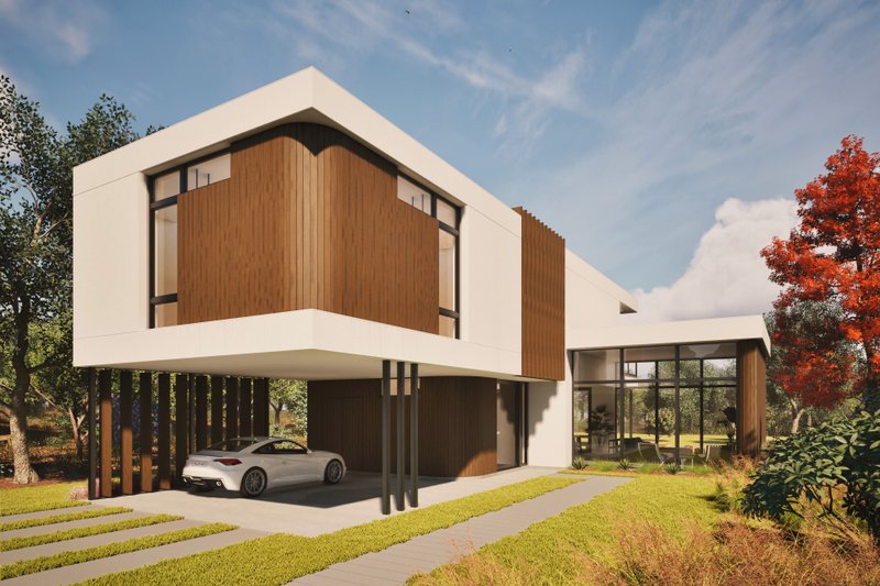 Dream House Plan - Modern Exterior - Front Elevation Plan #80-226