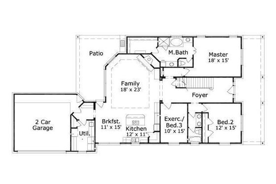 Floor Plan - Main Floor for European House Plan #411-636 - 4 bed, 3 bath