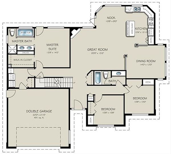Ranch Floor Plan - Main Floor Plan #18-2004