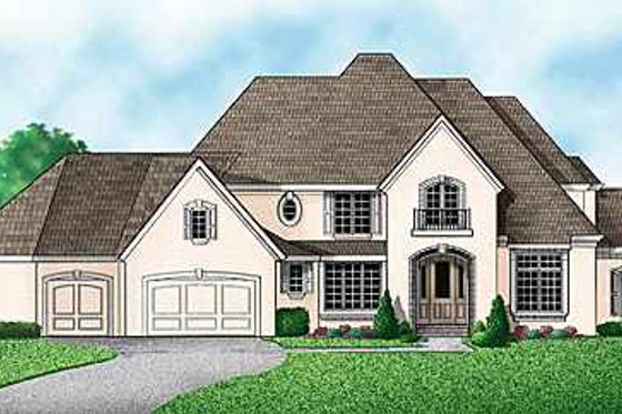 Exterior - Front Elevation for European House Plan #67-297 - 4 bed, 3 bath