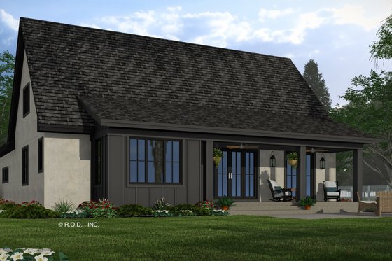 Exterior - Rear Elevation for Traditional House Plan #51-1297 - 3 bed, 3.5 bath