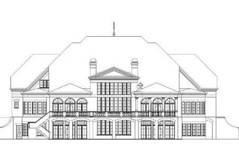 Home Plan - Exterior - Rear Elevation for Classical House Plan #119-321 - 4 bed, 4 bath