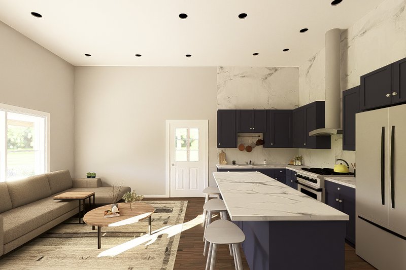 Architectural House Design - Interior - Family Room 1 for Barndominium House Plan #1064-445 - 2 bed, 1 bath