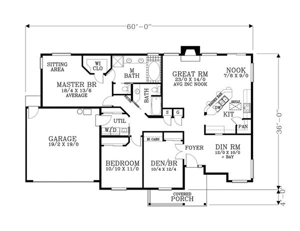 Craftsman Floor Plan - Main Floor Plan #53-546