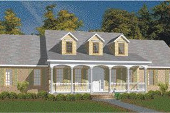 Exterior - Front Elevation for Southern House Plan #63-104 - 3 bed, 2.5 bath