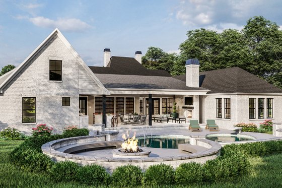 Exterior - Other Elevation 4 for Traditional House Plan #406-9664 - 4 bed, 3 bath