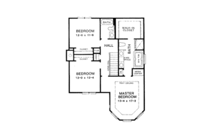 Floor Plan - Upper Floor for Victorian House Plan #10-220 - 3 bed, 2.5 bath