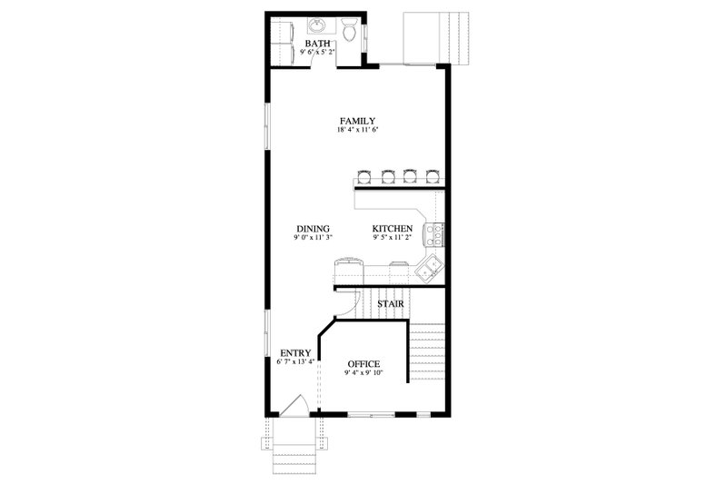 House Design - Floor Plan - Main Floor for Modern House Plan #1060-213 - 2 bed, 2.5 bath