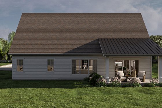 Exterior - Rear Elevation for Cottage House Plan #455-410 - 3 bed, 2 bath