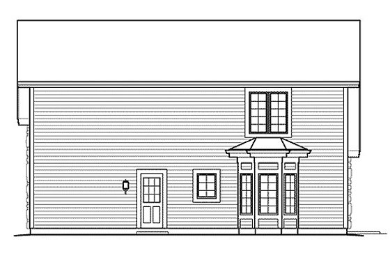 Exterior - Rear Elevation for Cottage House Plan #57-390 - 1 bed, 1.5 bath