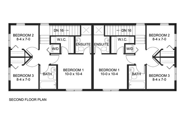 Traditional Floor Plan - Upper Floor Plan #126-277