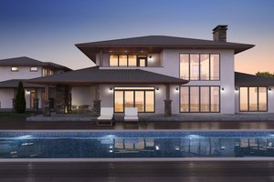 Exterior - Rear Elevation for Contemporary House Plan #126-285 - 4 bed, 3 bath