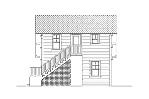 Exterior - Rear Elevation for Craftsman House Plan #426-10 - 1 bed, 1 bath