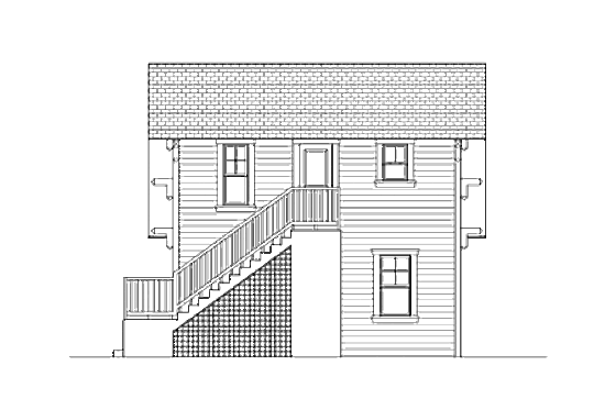 Exterior - Rear Elevation for Craftsman House Plan #426-10 - 1 bed, 1 bath