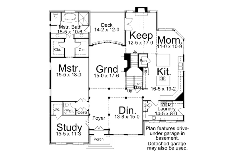 Dream House Plan - Floor Plan - Main Floor for Traditional House Plan #119-353 - 4 bed, 3.5 bath